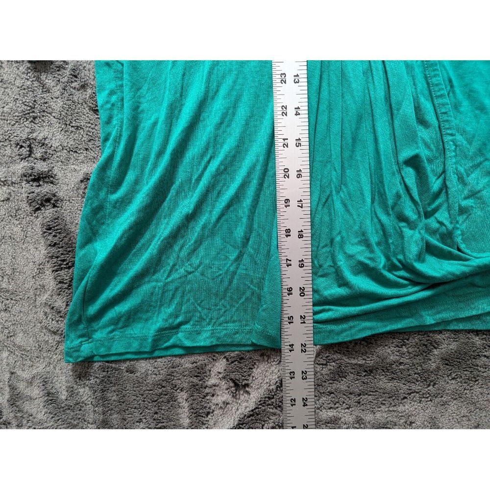 Harlow & Rose Short Sleeve V Neck Shirt Women's Size XL Green - Picture 5 of 9